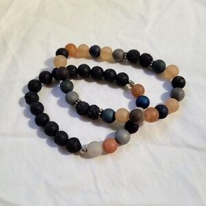 Lava Bead Bracelet - Set of 2